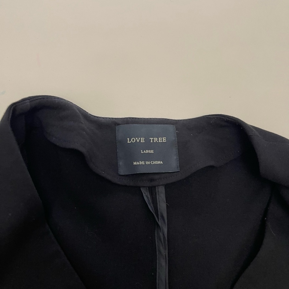 Love Tree Zipper Black Blazer Women’s Size Large Rocker Goth - Picture 3 of 12